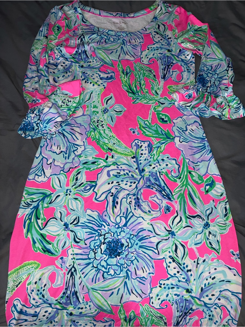 Lilly Pulitzer Hot Pink Floral Midi Dress